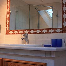 badezimmerspiegel ferienwohnung bergpanorama in krün