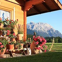 garten haus bergpanorama in krün